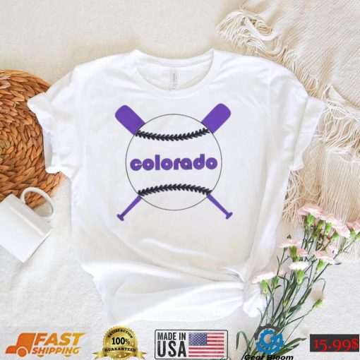 Colorado Retro Throwback With Crossed Bats Baseball Shirt