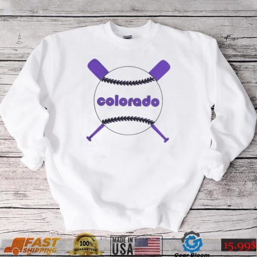 Colorado Retro Throwback With Crossed Bats Baseball Shirt