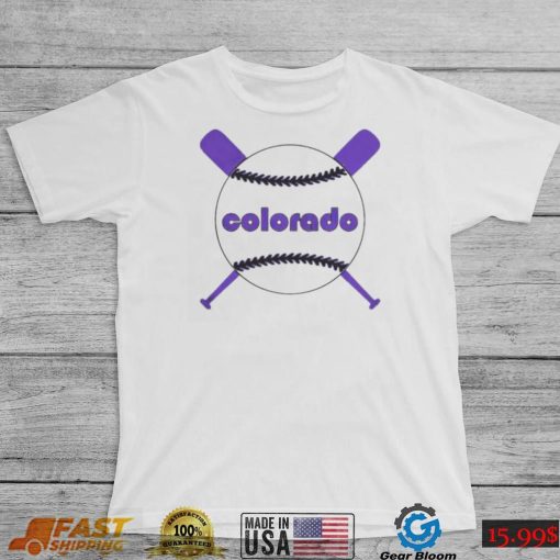 Colorado Retro Throwback With Crossed Bats Baseball Shirt