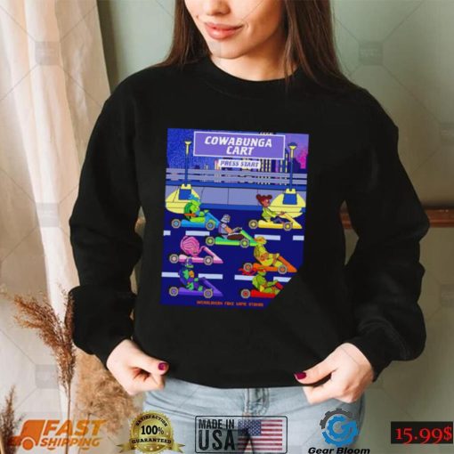 Cowabunga Cart pixel art video game shirt