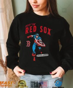 Official Boston Red Sox Youth Team Captain America Marvel T Shirt