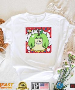 Falling Haircut Green apple and bee shirt