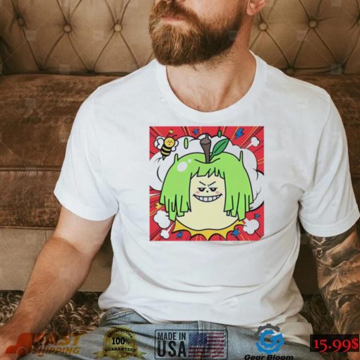 Falling Haircut Green apple and bee shirt