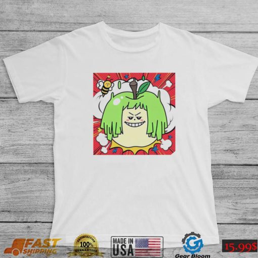 Falling Haircut Green apple and bee shirt