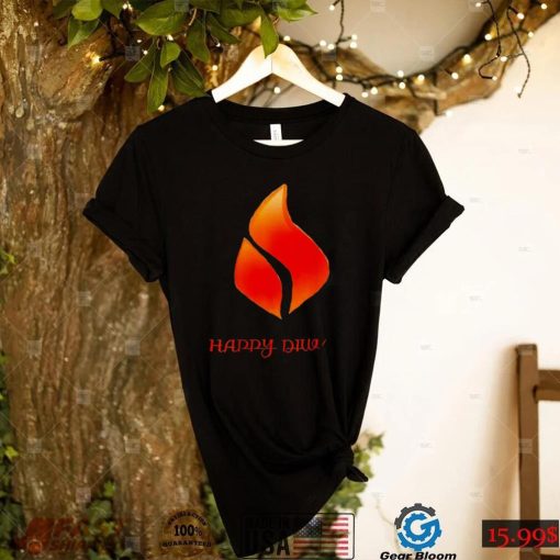 Fire Candle Light Happy Diwali Festival logo shirt