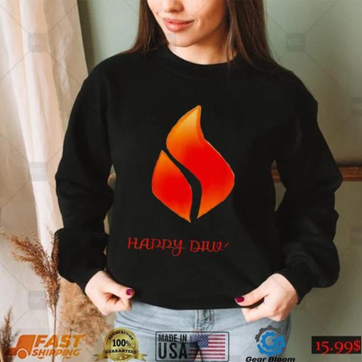 Fire Candle Light Happy Diwali Festival logo shirt