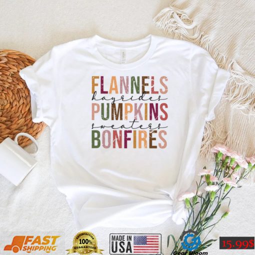 Flannels Pumpkins Hayrides S’mores And Bonfires Halloween T Shirt