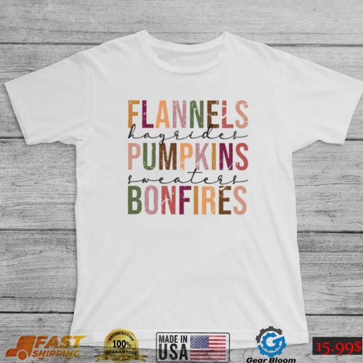 Flannels Pumpkins Hayrides S’mores And Bonfires Halloween T Shirt