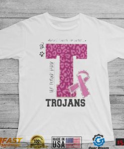 We wear pink breast cancer awareness trojans football shirt