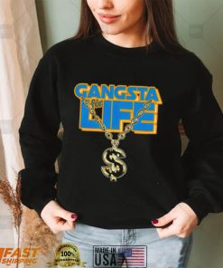 Gangsta for Life rap necklace shirt