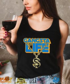 Gangsta for Life rap necklace shirt