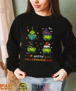 Happy Hallothanksmas Grinch And Merry Christmas shirt