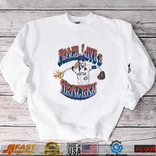 Houston Astros Skeleton Peace love heaters shirt