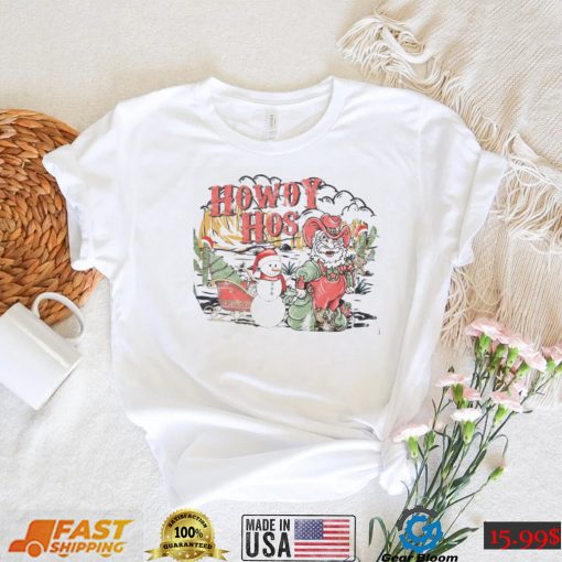 Howdy Hos Christmas Santa Cowboy T Shirt