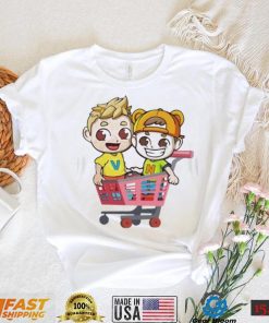 Animated vlad and nikI in the shopping cart shirt