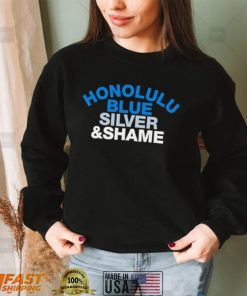 Detroit Shame Honolulu Blue Silver and Shame shirt