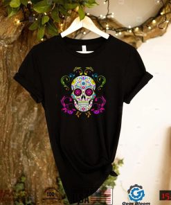 In October We Wear Pink Sugar Skull Breast Cancer Halloween T Shirt