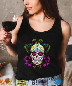 In October We Wear Pink Sugar Skull Breast Cancer Halloween T Shirt_Classic Shirt_Shirt pkgLq