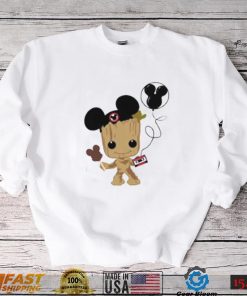 Baby Groot And Mickey Ears T Shirt