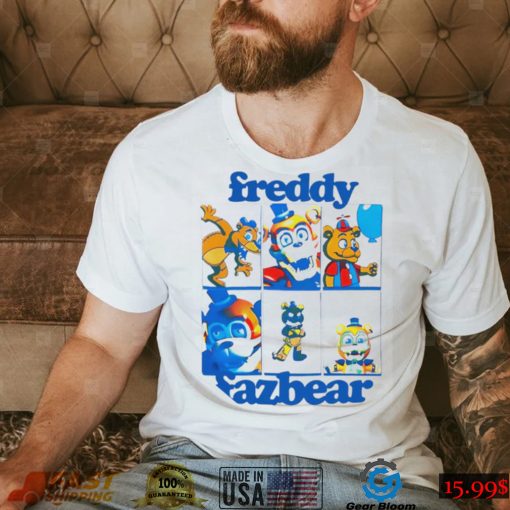 Jonny Blox Five Nights At Freddy’s Freddy Fazbear Grid Boyfriend Fit Girls Shirt