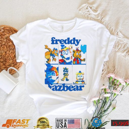 Jonny Blox Five Nights At Freddy’s Freddy Fazbear Grid Boyfriend Fit Girls Shirt