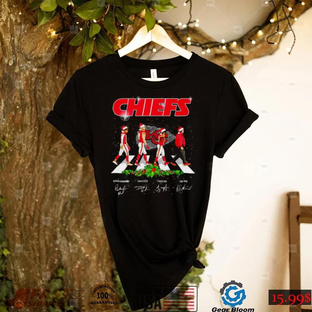 Kansas City Chiefs Christmas Abbey Road Signatures T Shirt - Gearbloom