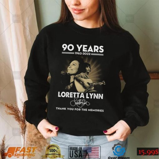 Loretta Lynn 90 Years Thank You For The Memories Tshirt