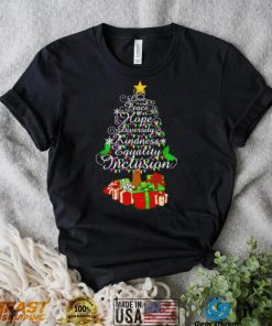 Love peace hope diversity kindness Christmas tree shirt