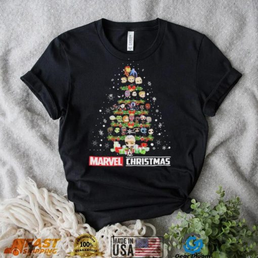 Marvel Christmas Tree Marvel Avengers Endgame, Thor, Spider man Christmas Shirt