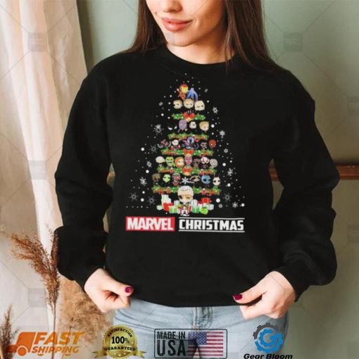 Marvel Christmas Tree Marvel Avengers Endgame, Thor, Spider man Christmas Shirt