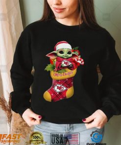 Merry Christmas Baby Yoda Hug Kansas City Chiefs T Shirt Funny Xmas