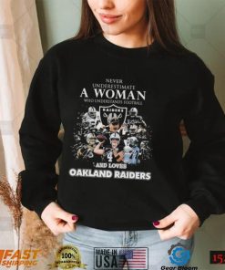 Never underestimate a woman who understands football and loves oakland raiders signatures shirt