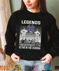 New York Yankees Aaron Judge And Roger Maris Jr Legends 61hr In The Season Signatures Shirt