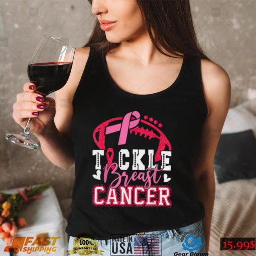 Tackle Football Pink Ribbon Breast Cancer Awareness T Shirt