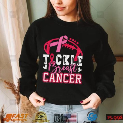 Tackle Football Pink Ribbon Breast Cancer Awareness T Shirt