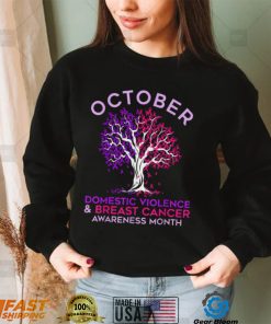 October Domestic Violence Breast Cancer Awareness Month T Shirt