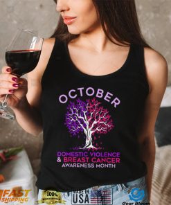 October Domestic Violence Breast Cancer Awareness Month T Shirt