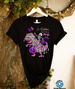 October We Wear Pink And Purple Brest Cancer Domestic Violence T Shirt