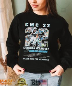 Official CMC 22 Christian Mccaffrey Carolina Panther thank you for memories shirt