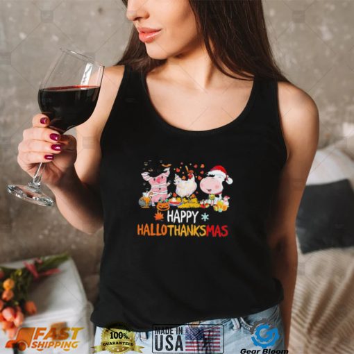 Official Happy HalloThanksMas Farm Animals shirt