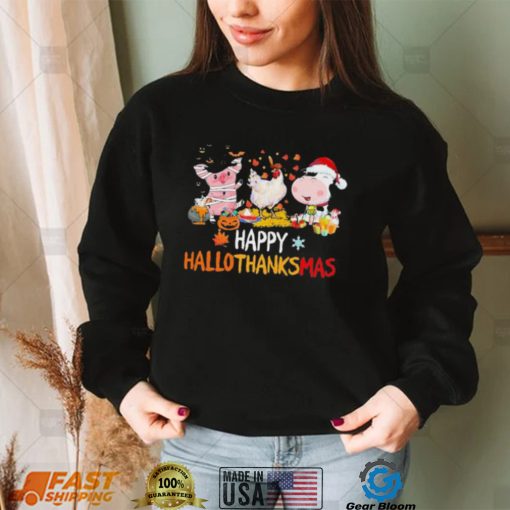 Official Happy HalloThanksMas Farm Animals shirt