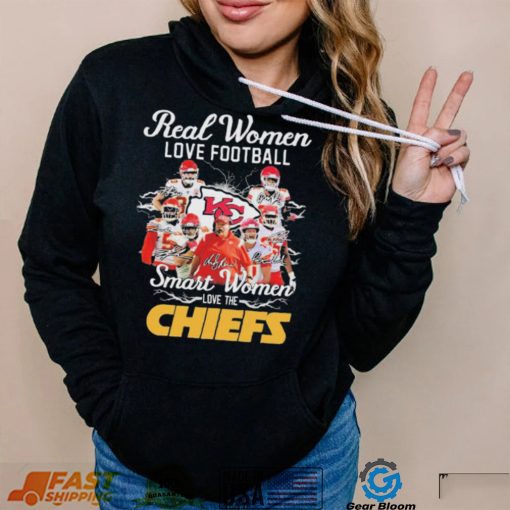 Official NFL Real Women Love Football Smart Women Love The Chiefs Signatures Shirt