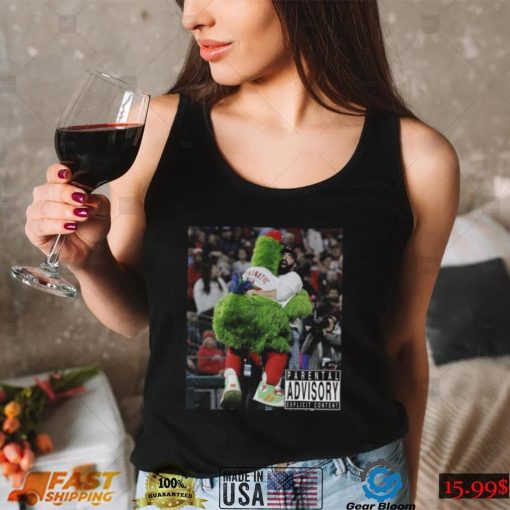 Official Phillie Phanatic Philadelphia Phillies Parental Advisory explicit content shirt