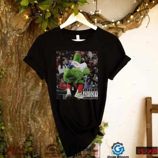 Official Phillie Phanatic Philadelphia Phillies Parental Advisory explicit content shirt