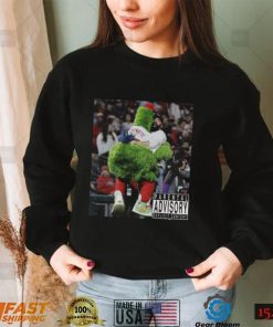 Official Phillie Phanatic Philadelphia Phillies Parental Advisory explicit content shirt