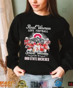 Official Real Women love football smart Women love the Ohio State Buckeyes team signatures shirt