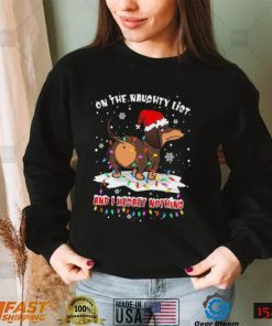 Official Santa Dachshund on the naughtry list and I regret nothing light Merry Christmas shirt