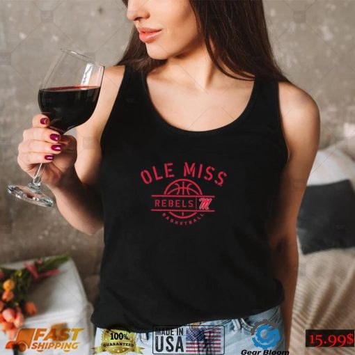 Ole Miss Rebels Basketball Half Court Stencil Shirt