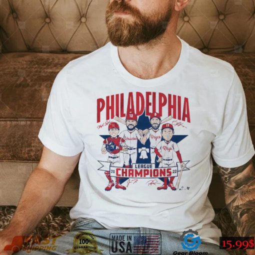 Philadelphia Phillies 2022 League Champions Caricature Signatures Shirt