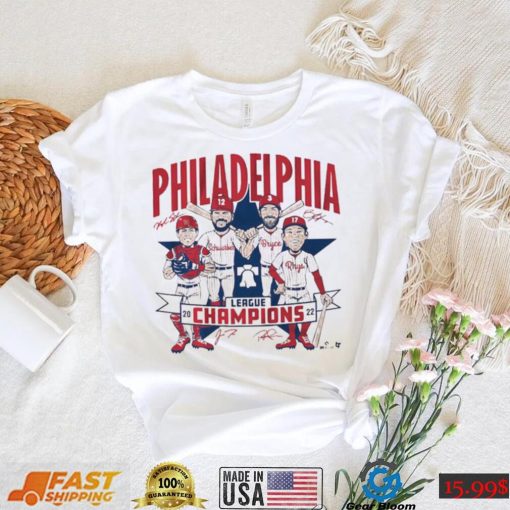 Philadelphia Phillies 2022 League Champions Caricature Signatures Shirt